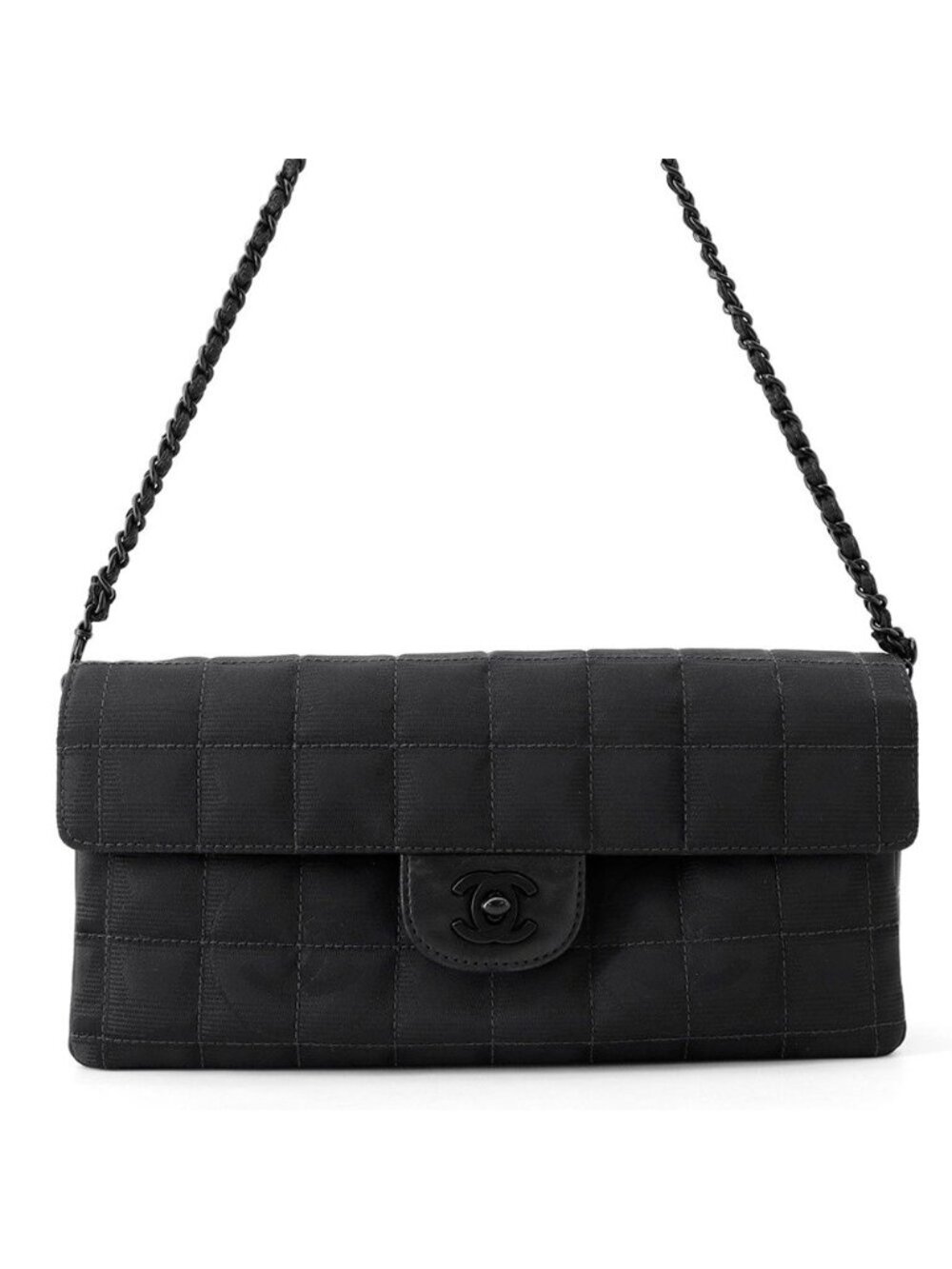 Chanel Chain Shoulder Bag New Travel Line CC Logo Nylon Black